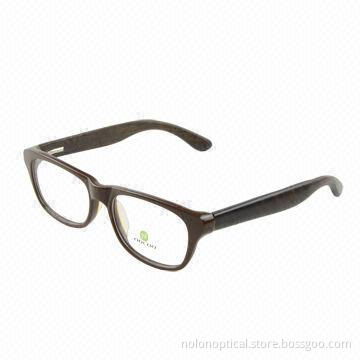 Designer glasses with wood Temple and tortoise acetate front, OEM/ODM are welcome